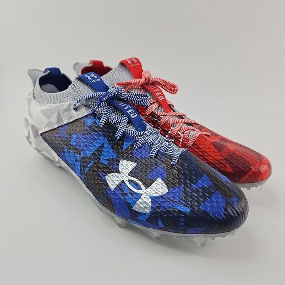 Under Armour Other - Under Armour Blur Smoke 2.0 USA Freedom Football Cleats 3026341-100 Men's 12.5